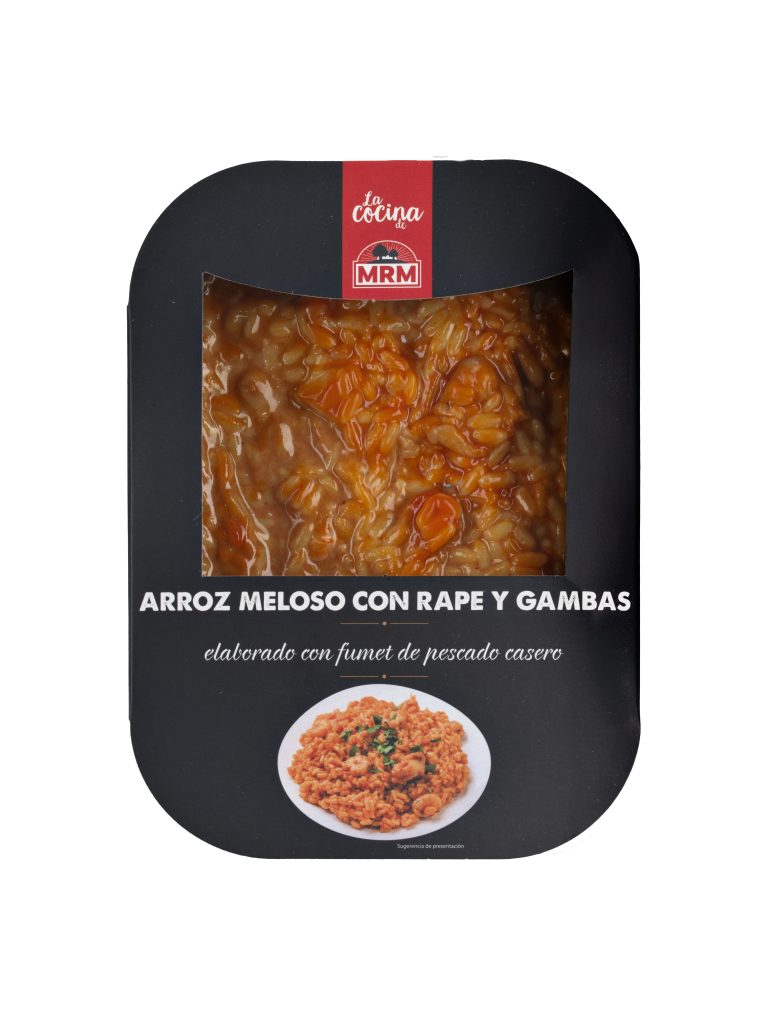 Arroz meloso con rape y gambas