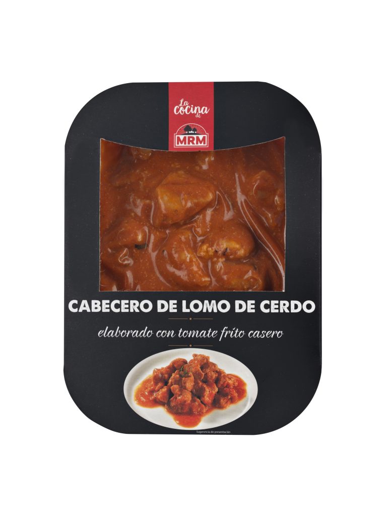 Cabecero de lomo de cerdo con tomate frito