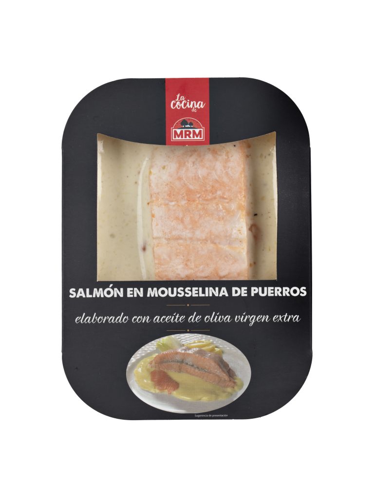 Salmón en mouselina de puerros